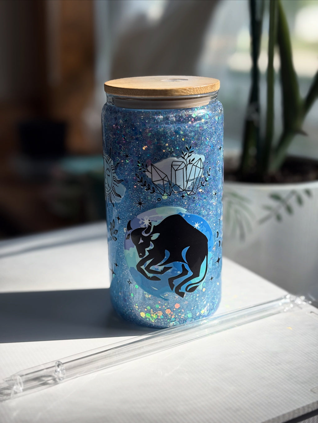 16oz Glass “Taurus Zodiac”