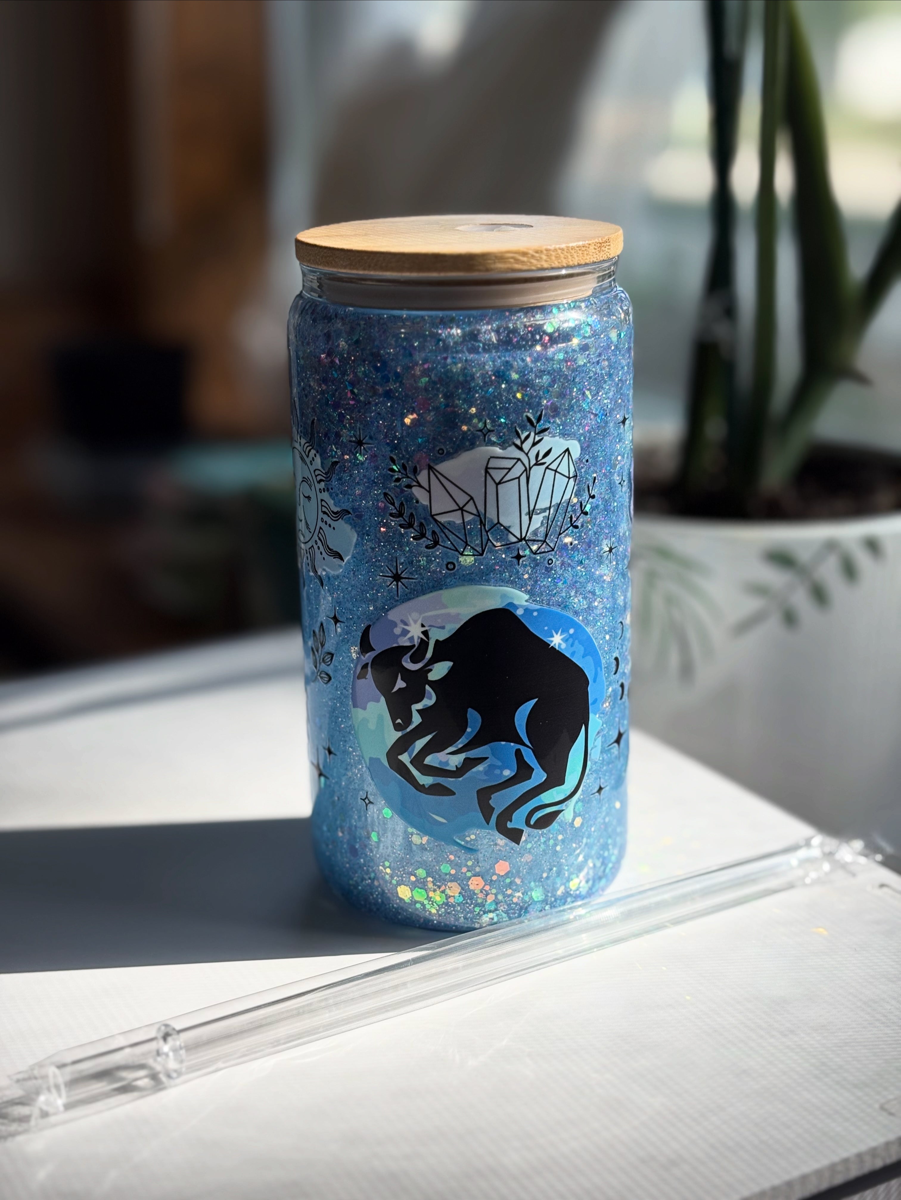 16oz Glass “Taurus Zodiac”