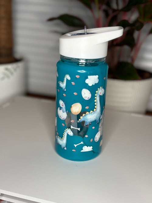 10oz Acrylic Kids Water Bottle Blue/Dino