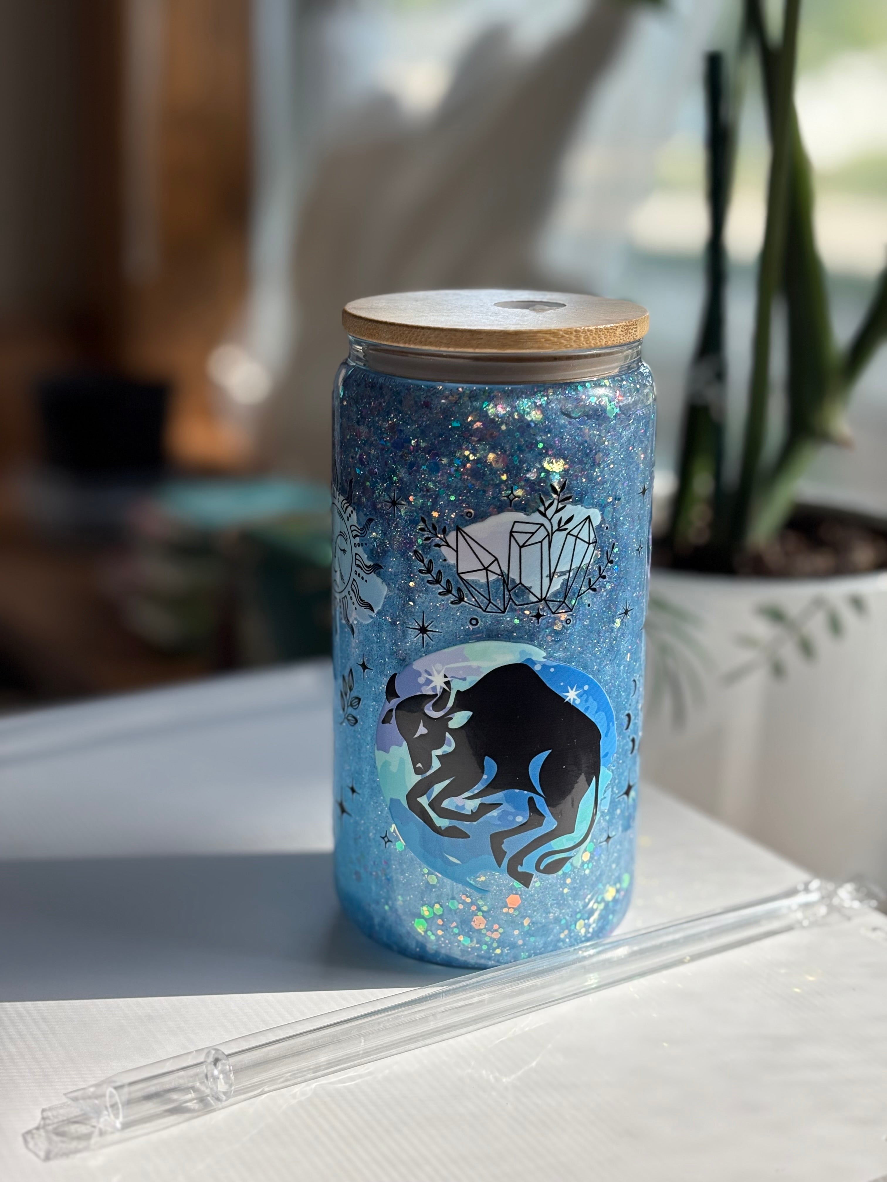 16oz Glass “Taurus Zodiac”