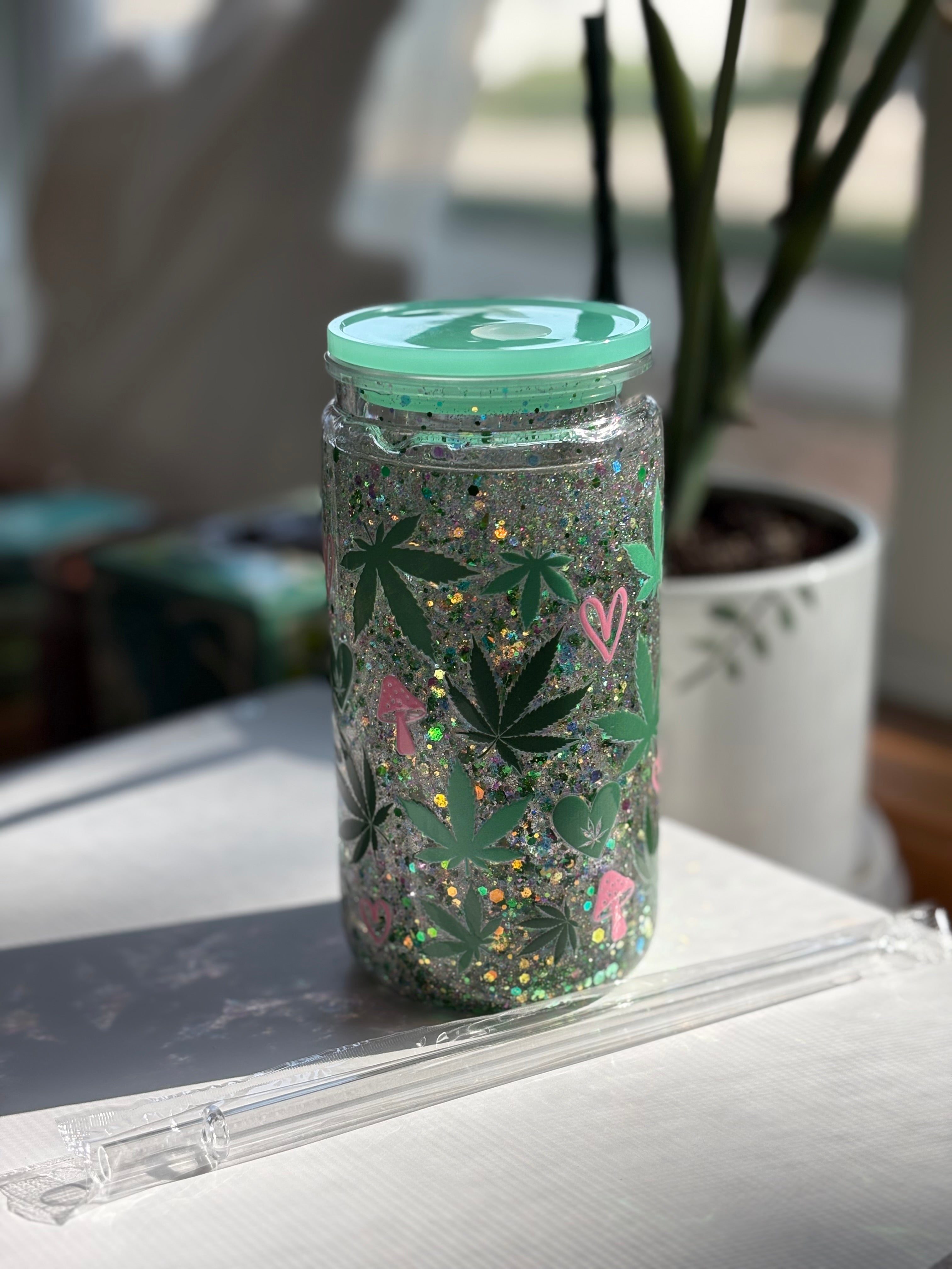 16oz Acrylic Cannabis Hearts