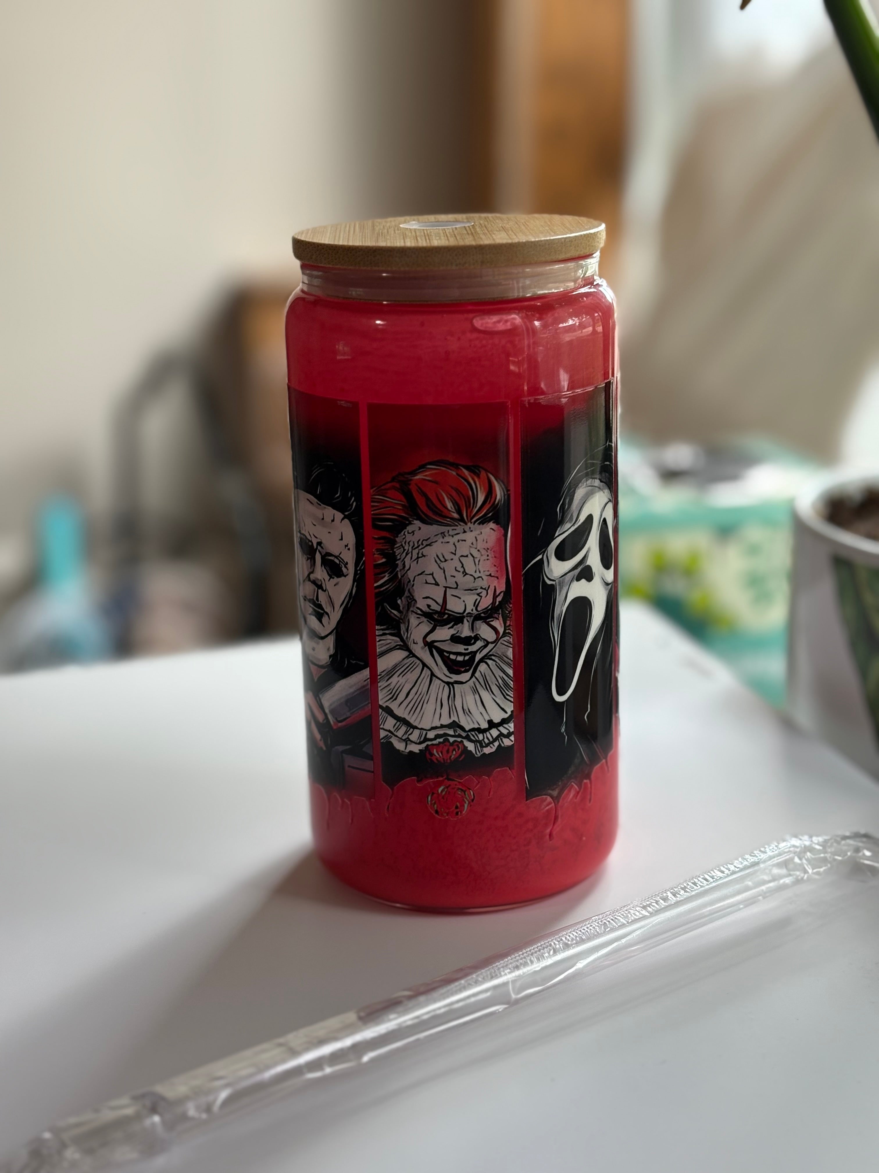 16 oz Glass Halloween Spooky