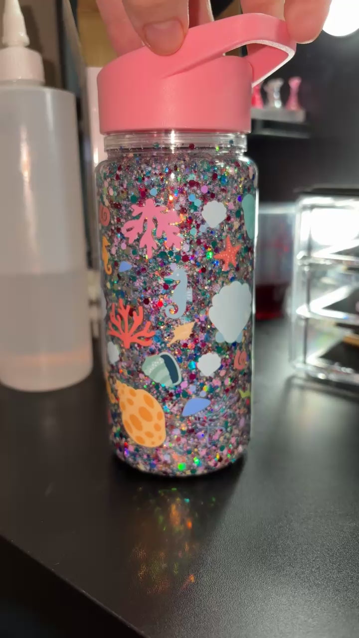 10oz Acrylic Kids Water Bottle Pink/Sea